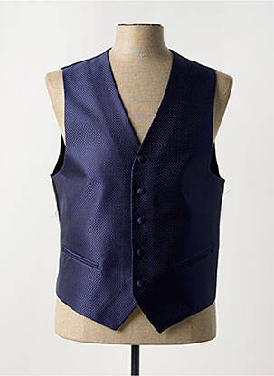 Vestă fără mâneci efect material satinat albastru JEAN DE SEY bărbat