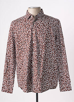 Cămașă cu mâneci lungi maro HUGO BOSS bărbat