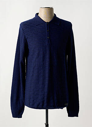 Pulover guler polo mâneci lungi albastru TRUSSARDI JEANS bărbat