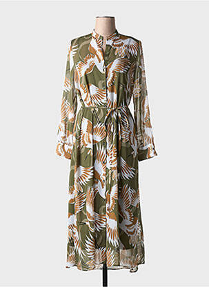 Rochie lungă mâneci lungi mâneci lungi verde HUGO BOSS femeie