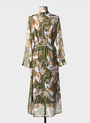 Rochie lungă mâneci lungi mâneci lungi verde HUGO BOSS femeie