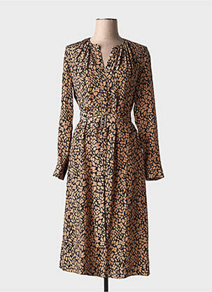 Rochie midi imprimeu floral mâneci lungi negru HUGO BOSS femeie