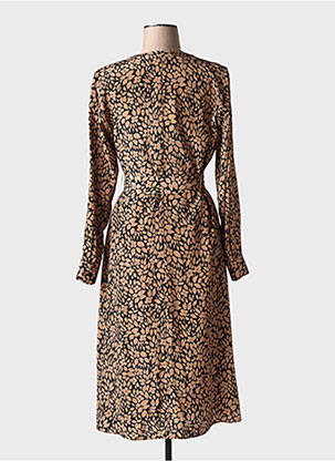 Rochie midi imprimeu floral mâneci lungi negru HUGO BOSS femeie