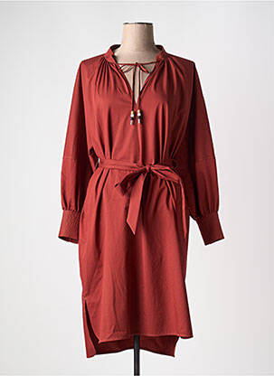 Rochie midi imprimeu fantezie mâneci lungi portocaliu HUGO BOSS femeie