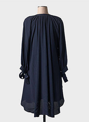 Rochie midi croială fluidă mâneci lungi albastru HUGO BOSS femeie