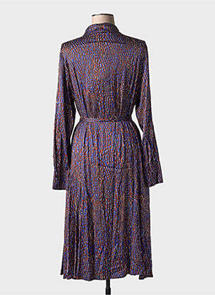 Rochie midi imprimeu fantezie mâneci lungi violet HUGO BOSS femeie