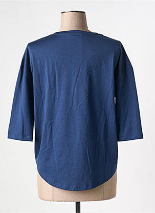 Tricou guler în v mâneci 3/4 albastru WHYCI MILANO femeie