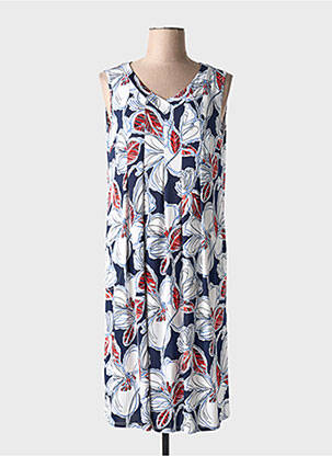 Rochie midi imprimeu floral fără mâneci albastru BARANDI femeie