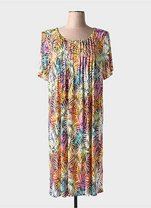 Rochie midi croială fluidă mâneci scurte portocalie BARANDI femeie