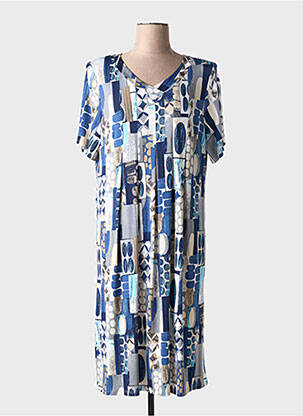 Rochie midi croială fluidă mâneci scurte albastru BARANDI femeie