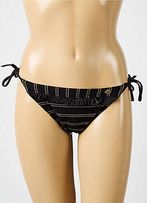 Chiloți de baie efect material satinat bikini negru SUN PLAYA femeie