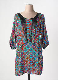 Rochie scurtă mâneci 3/4 mâneci 3/4 albastru ARELINE femeie