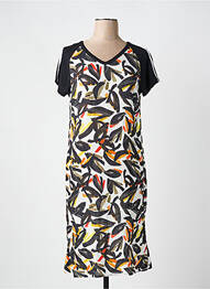 Rochie midi imprimeu fantezie mâneci scurte negru TELMAIL femme