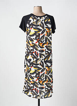 Rochie midi imprimeu fantezie mâneci scurte negru TELMAIL femeie
