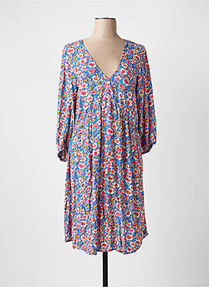 Rochie midi imprimeu floral mâneci 3/4 albastru GARCIA femeie