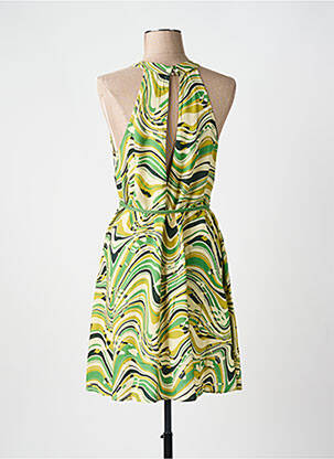 Rochie midi imprimeu fantezie fără mâneci verde FREEMAN T.PORTER femeie
