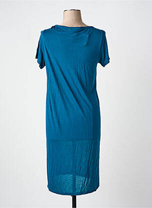 Rochie midi imprimeu fantezie mâneci scurte albastru NICE THINGS femeie