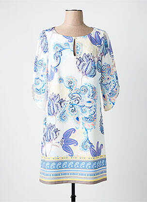 Rochie midi mâneci 3/4 mâneci 3/4 albastru COMMA, femeie