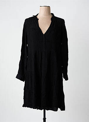 Rochie midi croială fluidă mâneci lungi negru SEE U SOON femeie