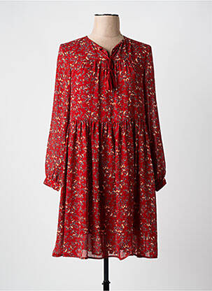 Rochie midi imprimeu floral mâneci lungi portocalie SEE U SOON femeie