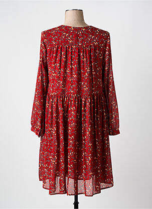 Rochie midi imprimeu floral mâneci lungi portocalie SEE U SOON femeie