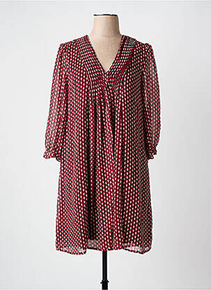 Rochie scurtă croială fluidă mâneci 3/4 roșu FREEMAN T.PORTER femeie