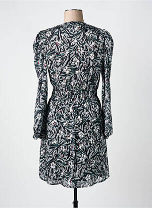 Rochie midi imprimeu floral mâneci lungi negru MORGAN femeie