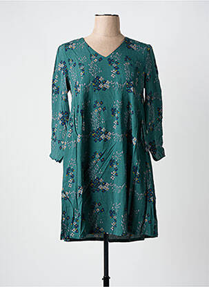 Rochie scurtă croială fluidă mâneci lungi verde SEE U SOON femeie