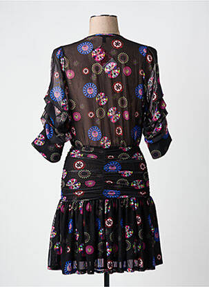 Rochie scurtă mâneci 3/4 mâneci 3/4 negru DESIGUAL femeie