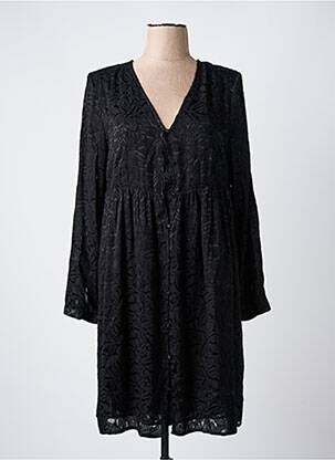 Rochie scurtă croială fluidă mâneci lungi negru LE TEMPS DES CERISES femeie