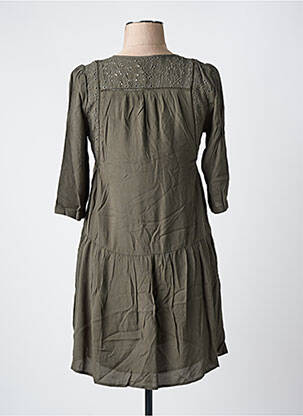 Rochie scurtă croială fluidă mâneci 3/4 verde SEE U SOON femeie