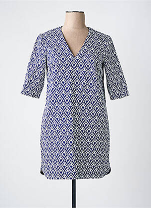 Rochie midi mâneci 3/4 mâneci 3/4 albastru SEE U SOON femeie
