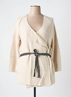 Vestă cu mâneci lungi bej SEE U SOON femeie