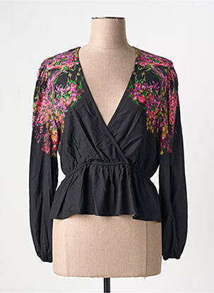 Top imprimeu fantezie mâneci lungi negru DESIGUAL femeie