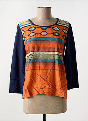 Tricou mâneci 3/4 mâneci 3/4 albastru NICE THINGS femeie