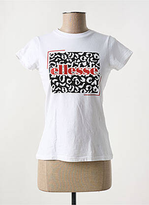 Tricou serigrafie flockată mâneci scurte alb ELLESSE femeie