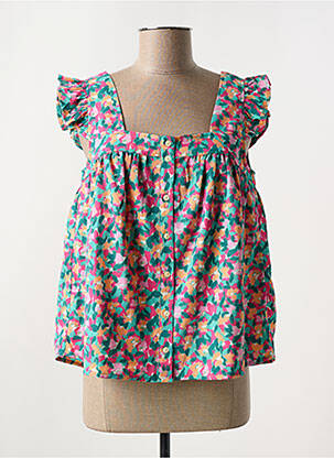 Top guler pătrat mâneci scurte verde VERO MODA femme