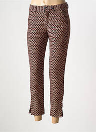 Pantalon 7/8 închidere cu fermoar sub clapetă cu nasturi roșu FREEMAN T.PORTER femme