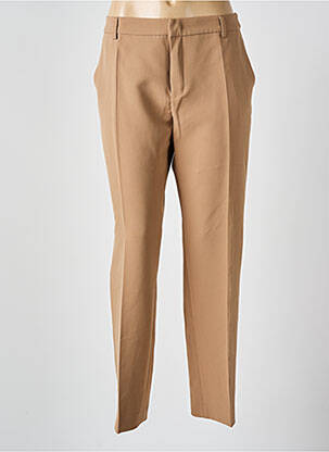 Pantalon drept închidere cu fermoar sub clapetă cu nasturi bej SIGNE NATURE femeie