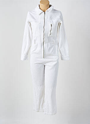 Salopetă-pantalon guler de bluză mâneci lungi alb RUE MAZARINE femeie
