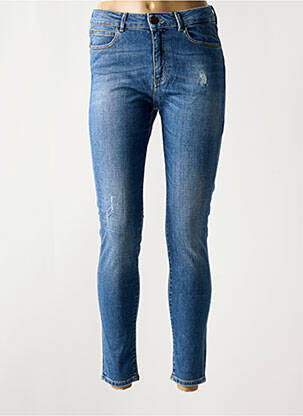Blugi skinny efect uzat decolorat talie înaltă albastru RED LEGEND femeie