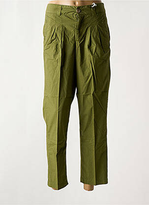 Pantalon 7/8 talie înaltă talie înaltă verde KANOPE femeie