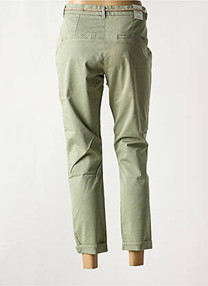 Pantalon chino țesătură poplin mărime normală verde KANOPE femeie