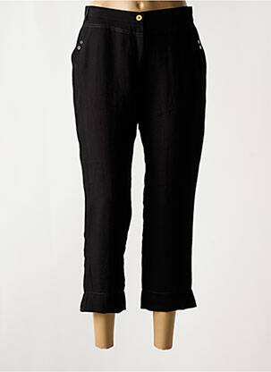 Pantalon 7/8 talie cu cleme mărime normală negru CHRISTINE LAURE femeie