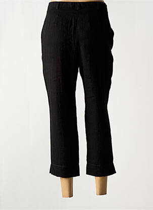 Pantalon 7/8 talie cu cleme mărime normală negru CHRISTINE LAURE femeie