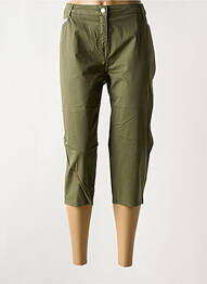 Pantalon trei sferturi țesătură poplin mărime normală verde GRIFFON femme