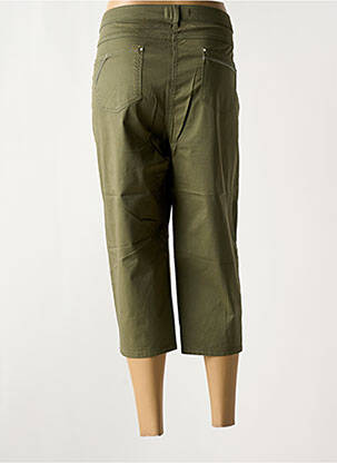 Pantalon trei sferturi țesătură poplin mărime normală verde GRIFFON femeie