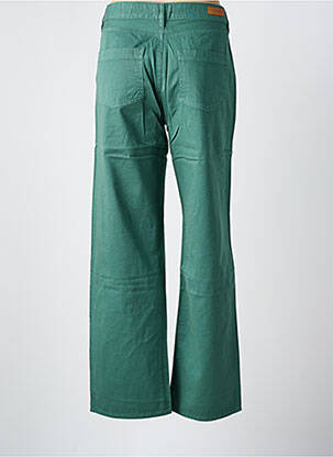 Pantalon drept închidere cu fermoar sub clapetă cu nasturi verde HAPPY femeie