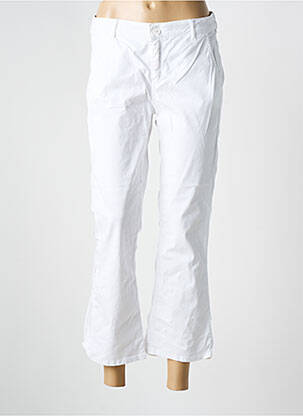 Pantalon 7/8 închidere cu fermoar sub clapetă cu nasturi alb HAPPY femeie