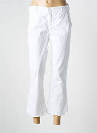 Pantalon 7/8 închidere cu fermoar sub clapetă cu nasturi alb HAPPY femeie